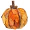 7.5" Orange & Brown Fall Harvest Tabletop Pumpkin